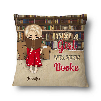 Reading Chibi Girl Just A Girl Who Loves Books - Personalized Custom Pillow Pillow The Next Custom Gift