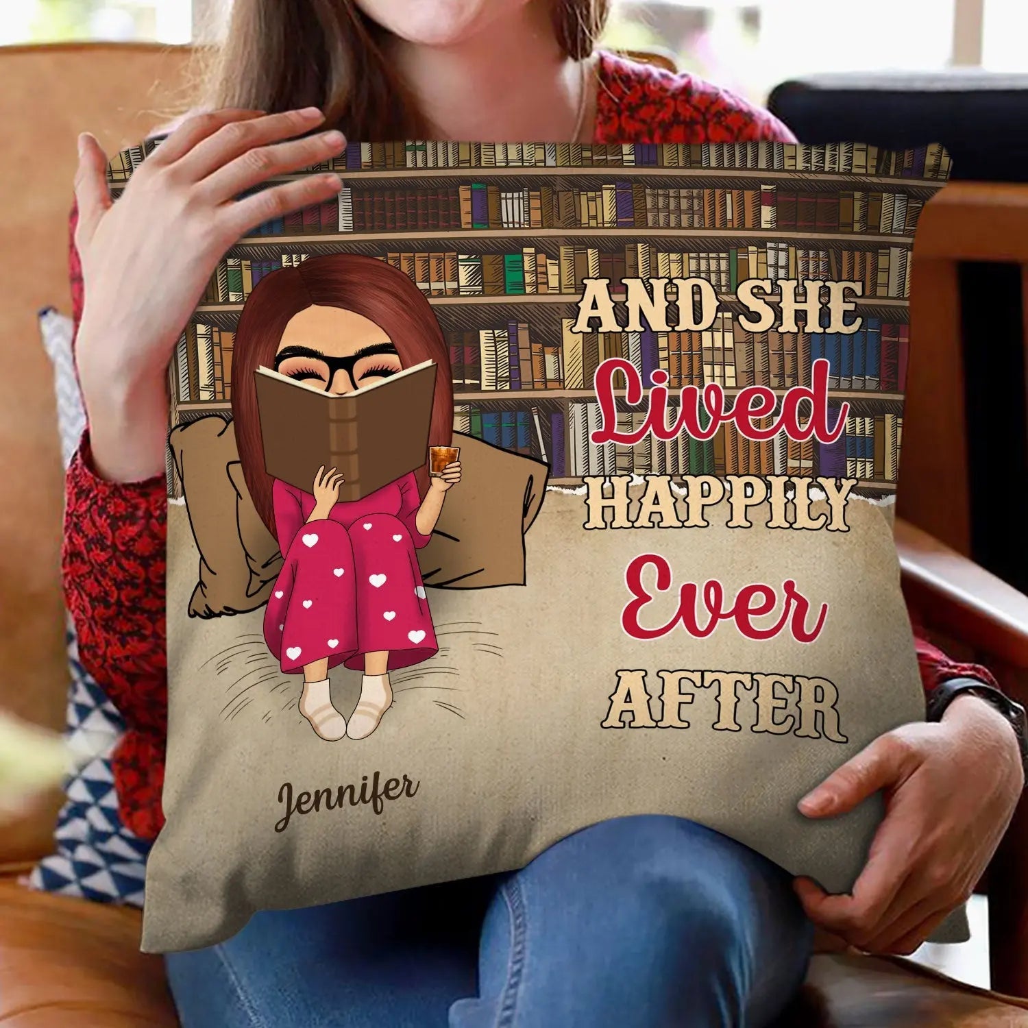 Reading Chibi Girl Just A Girl Who Loves Books - Personalized Custom Pillow Pillow The Next Custom Gift