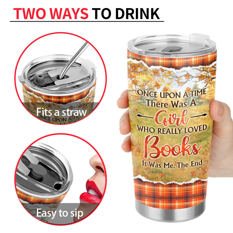 Personalized Reading Girl Once Upon A Time Custom Tumbler