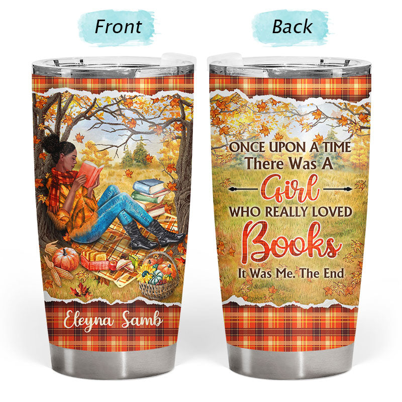 Personalized Reading Girl Once Upon A Time Custom Tumbler