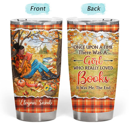 Personalized Reading Girl Once Upon A Time Custom Tumbler