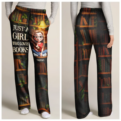 Reading Just A Girl Who Loves Books 3D Effect - Personalized Sweatpants