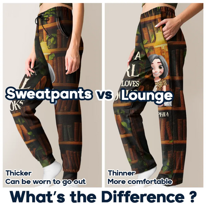 Reading Just A Girl Who Loves Books 3D Effect - Personalized Sweatpants