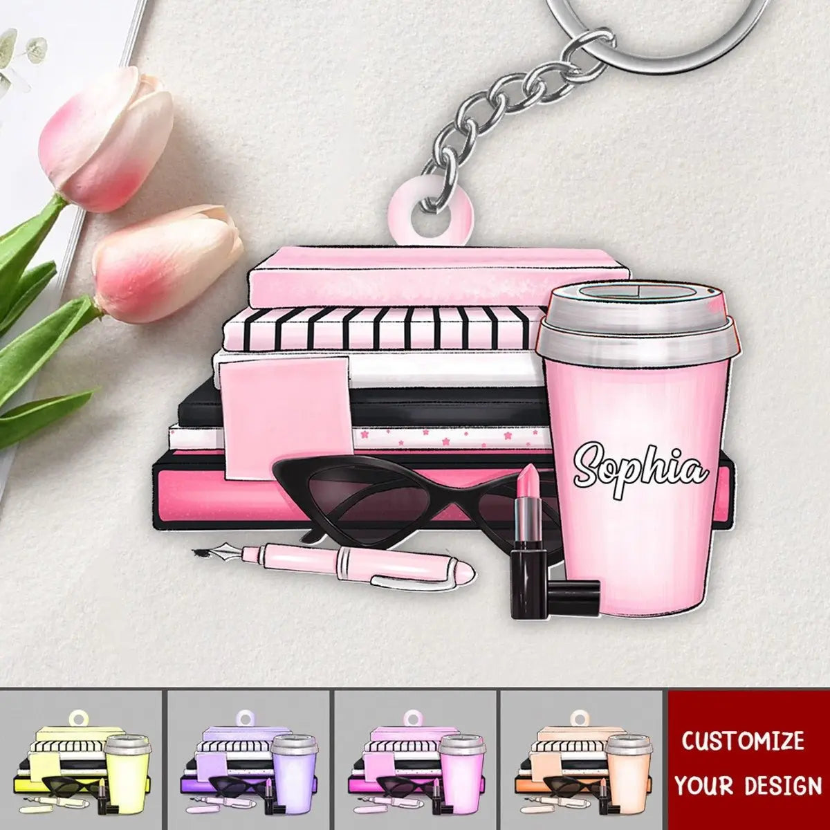 Reading Lovers- Coffee And Book - Personalized Acrylic Keychain Keychain The Next Custom Gift