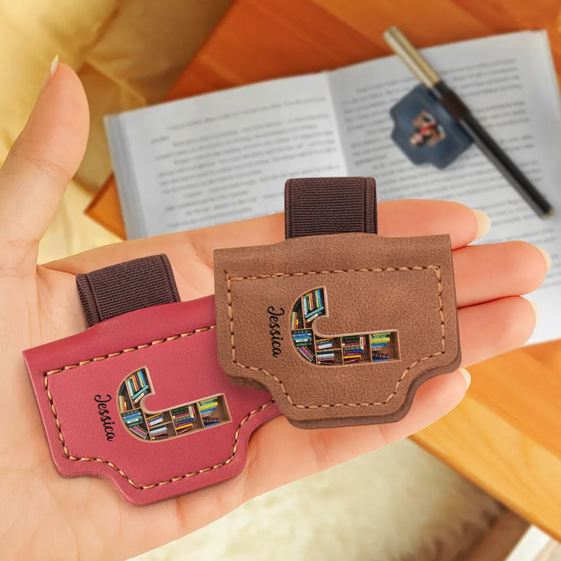 Reading Monogram Keepsake Bookish Keepsake - Personalized Magnetic Leather Pen Clip