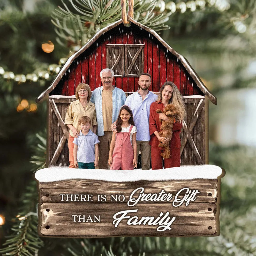 Red Barn Christmas Family Custom Photo - Personalized Family Photo Ornament ornament The Next Custom Gift