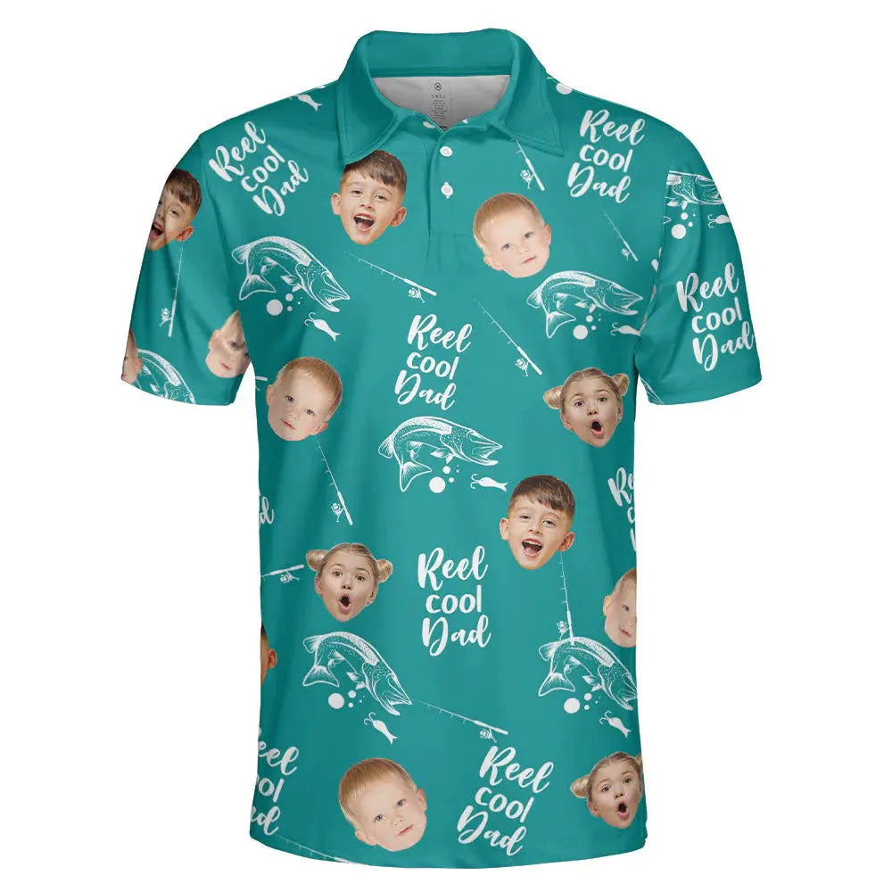 Reel Cool Dad - Personalized Photo Polo Shirt Polo Shirt The Next Custom Gift