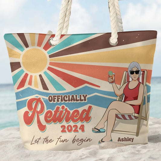 Retirement - Let The Fun Begin Retirement - Personalized Beach Bag  The Next Custom Gift