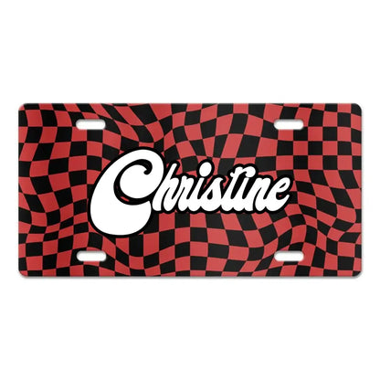 Retro Groovy Monogram - Personalized License Plate License Plate The Next Custom Gift