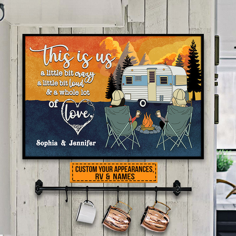 Personalized Retro Pride Camping Couple Customized Poster