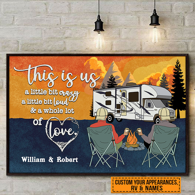 Personalized Retro Pride Camping Couple Customized Poster