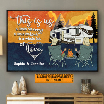 Personalized Retro Pride Camping Couple Customized Poster