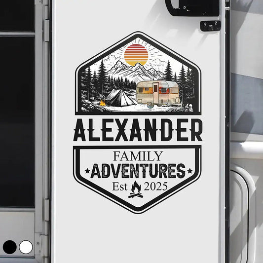 Retro Family Adventure - Personalized Decor Decal