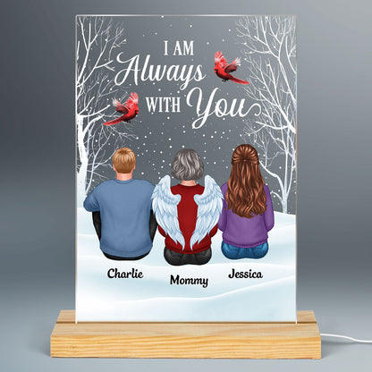 Always With You Family Memorial Snow Personalized Rectangle Acrylic Plaque LED Lamp Night Light
