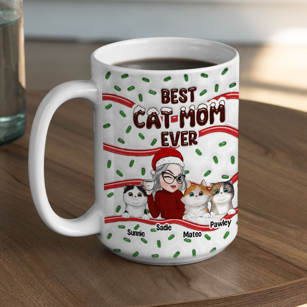 Best Cat Mom Cake - Personalized Custom 3D Inflated Effect Mug