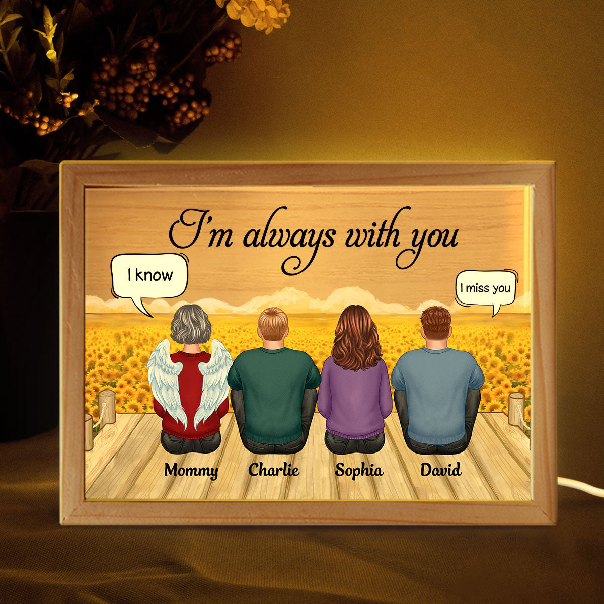 Forever In My Heart Memorial Keepsake Personalized Frame Light Box