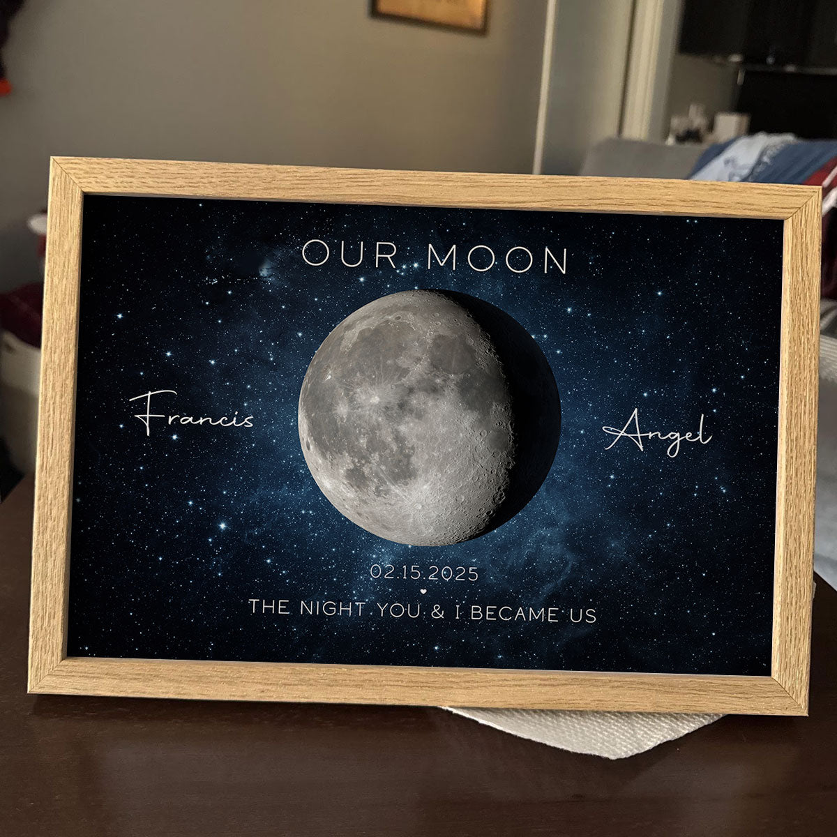 Our Moon Couple Gift Moon Phase Art Anniversary for Wife, Gift for Husband Wedding Anniversary Personalized Poster