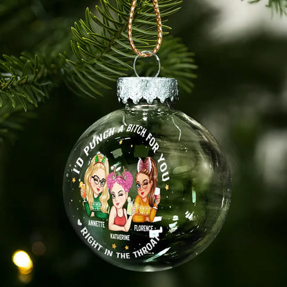Right In The Throat Besties - Personalized Ball Ornament