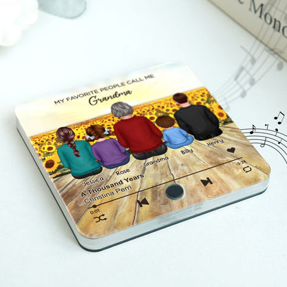 My Favorite People Call Me Nana Sunflower Field Personalized Music Fridge Magnet, Perfect Mother's Day Gift For Nana, Grandma