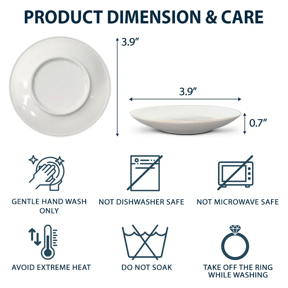 Birth Flower Grandma's Garden - 3D Embossed Effect Printed Ring Dish, Personalized Round Ring Dish