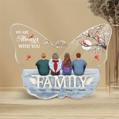 Family Sitting On Text Memorial Personalized Butterfly Acrylic Plaque