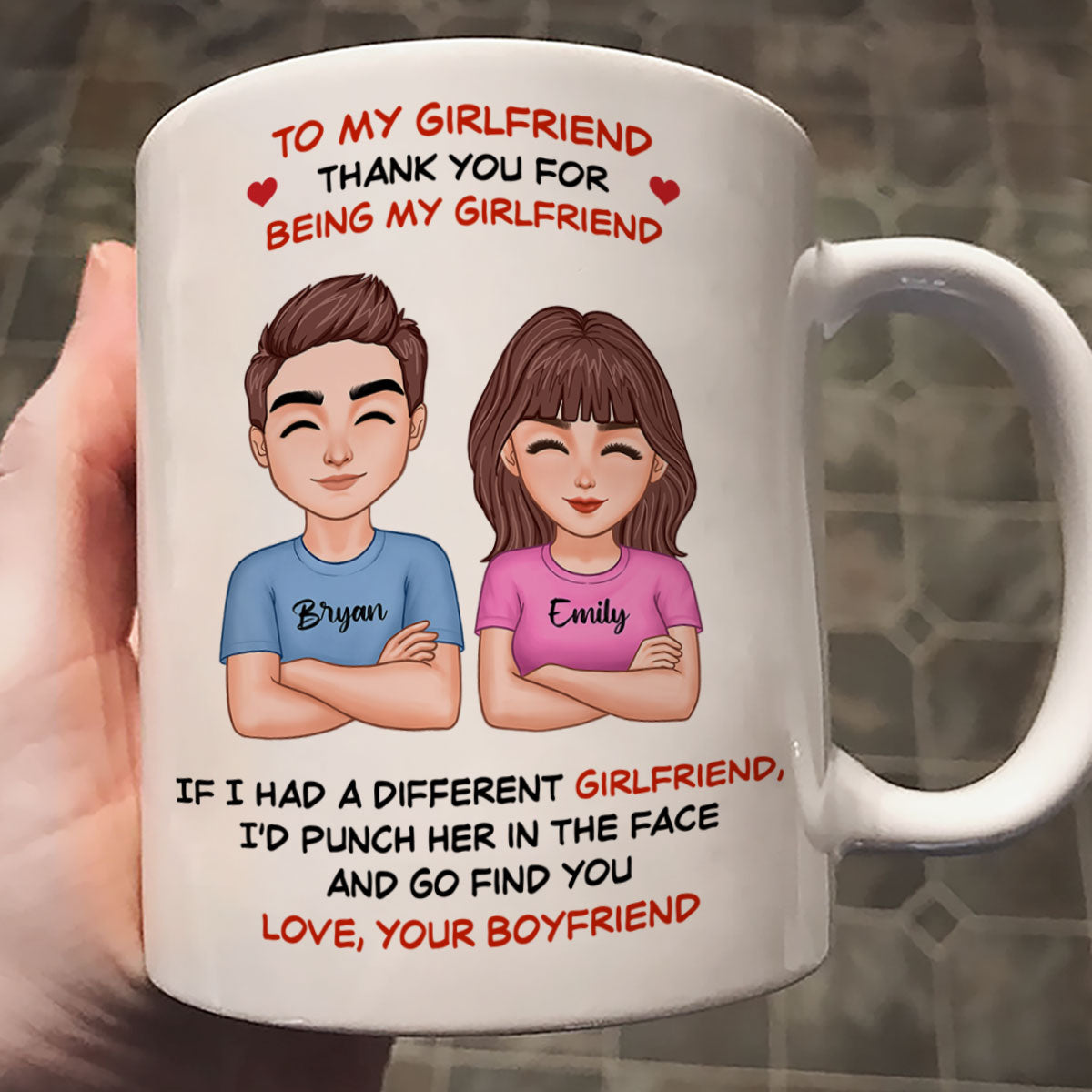 Thank You For Being My Girlfriend Boyfriend Husband Wife Funny Personalized Mug