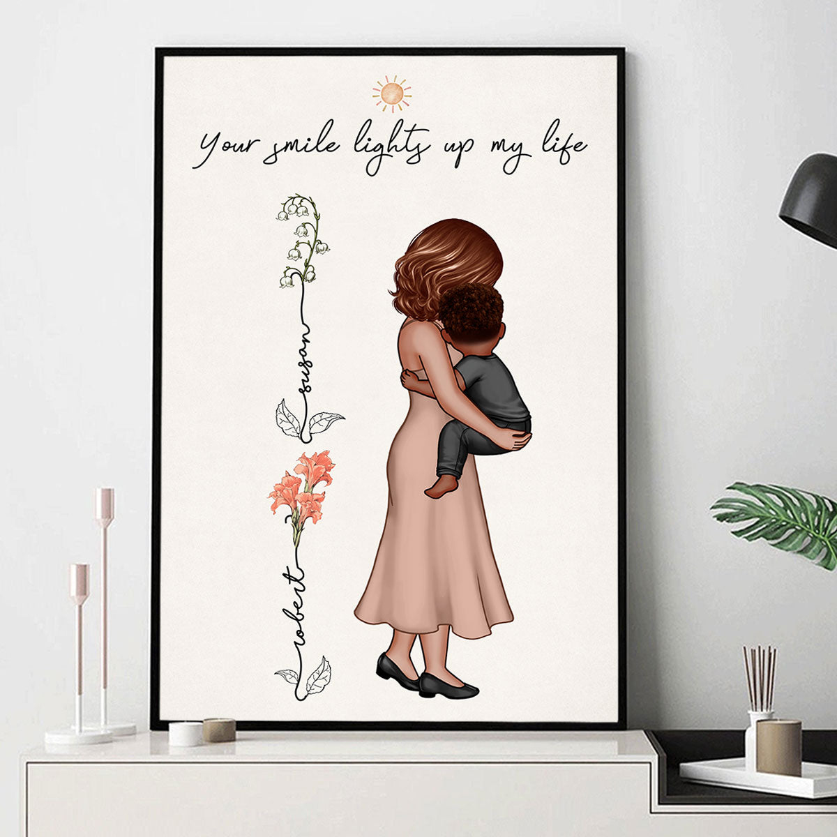 You Are My Everything, Birth Month Flower, Personalized Poster, First Mother's Day Gift