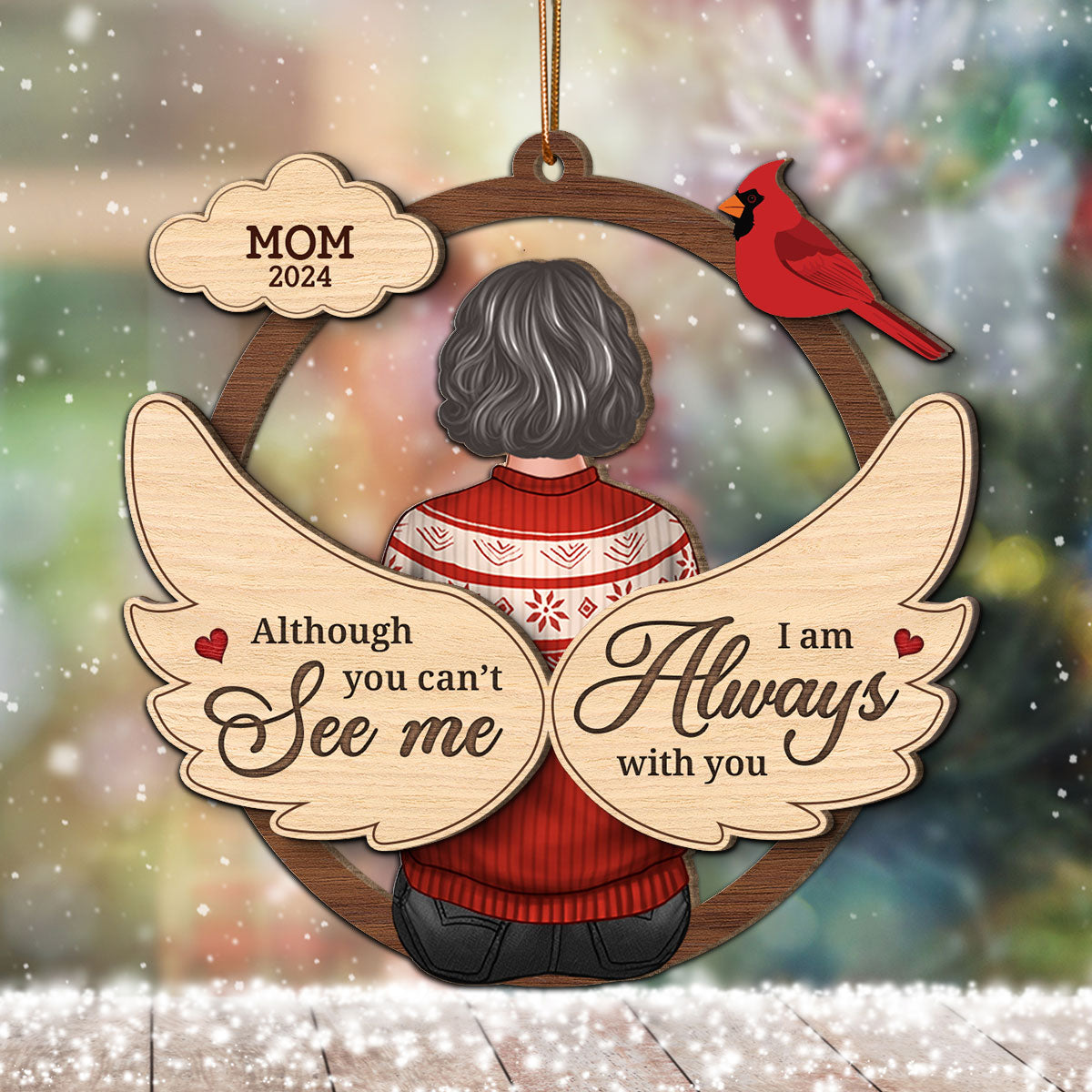 Message From Lost Loved One Memorial Keepsake Personalized 2-Layer Wooden Ornament