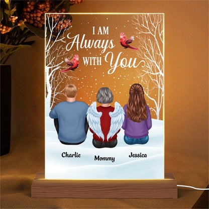 Always With You Family Memorial Snow Personalized Rectangle Acrylic Plaque LED Lamp Night Light
