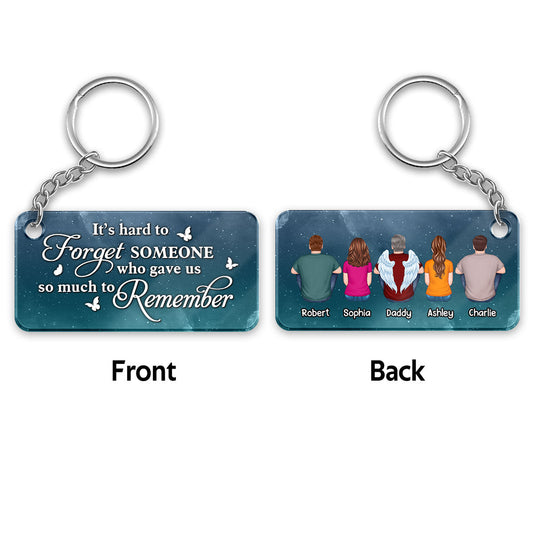 Galaxy Night Sky Always With You Whole Family Memorial Remembrance Gift Personalized Acrylic Keychain
