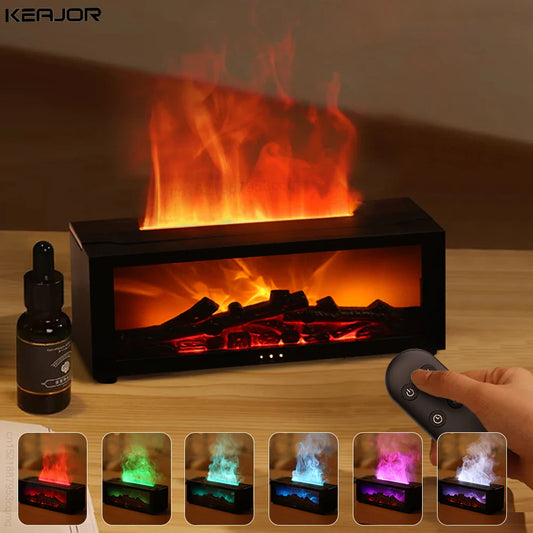 Flame Aroma Diffuser with RGB Light & Remote Featured Mart