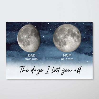 Starry Night Custom Date Moon Phase Dad Mom Memorial Personalized Poster, Rememberance Gift, Sympathy Gift