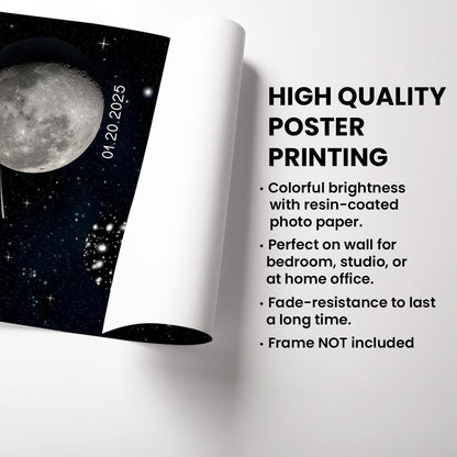 The Day You Said Goodbye Woman With Lost Loved One Memorial Moon Phase Personalized Poster