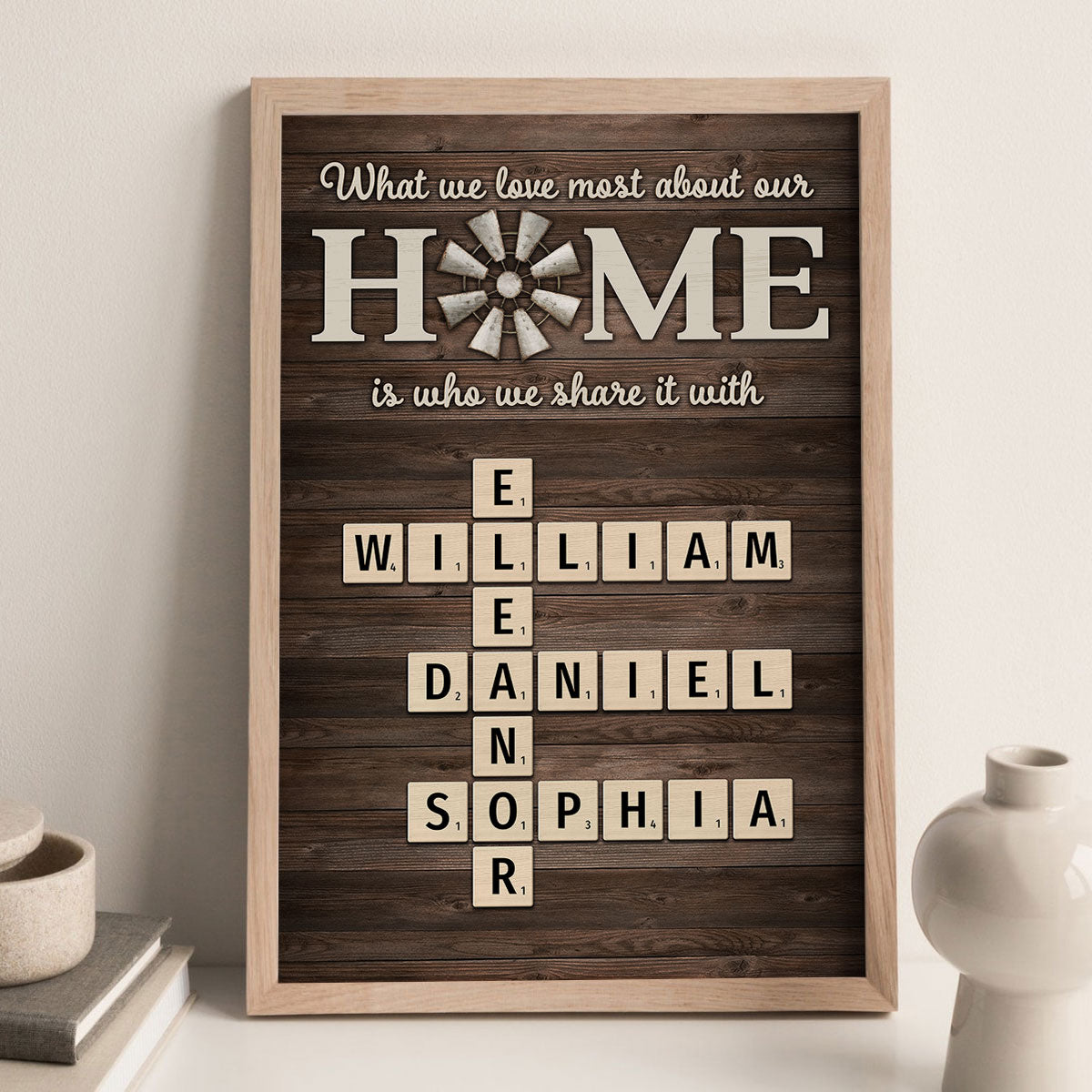 Home Is Who We Share Love With Crosswords Puzzle Art Personalized Poster