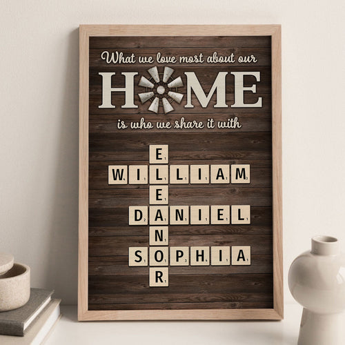 Home Is Who We Share Love With Crosswords Puzzle Art Personalized Poster