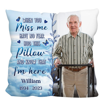 When You Miss Me Hug This Pillow Photo Inserted Sky Cloud Personalized Pillow