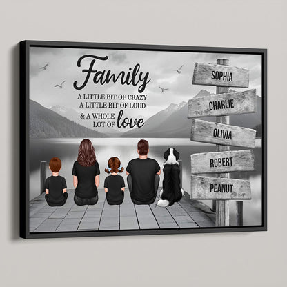 Retro Vintage Family A Little Whole Lot of Love Sign Posts Personalized Poster, Unique 2024 Christmas Gift For Family