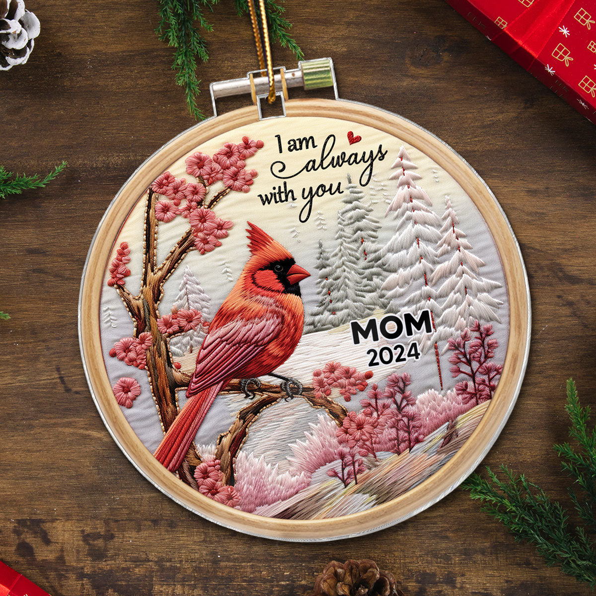 I'm Always With You Cardinal Memorial Keepsake 3D Effect Personalized Acrylic Ornament