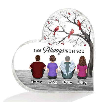 Blossom Tree Cardinal Always With You Cardinal Whole Family Memorial Remembrance Gift Personalized Heart Acrylic Plaque