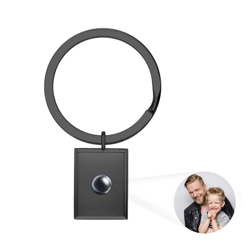 Personalized Photo Projection Keychain Custom Photo Keychain for Dad Father's Day Gift