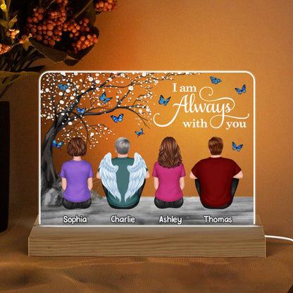 Butterflies Blossom Tree Always With You Family Memorial Remembrance Gift Personalized Custom Shape Acrylic Plaque LED Night Light