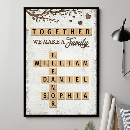 Together We Make A Family Crossword Puzzle Art Personalized Poster