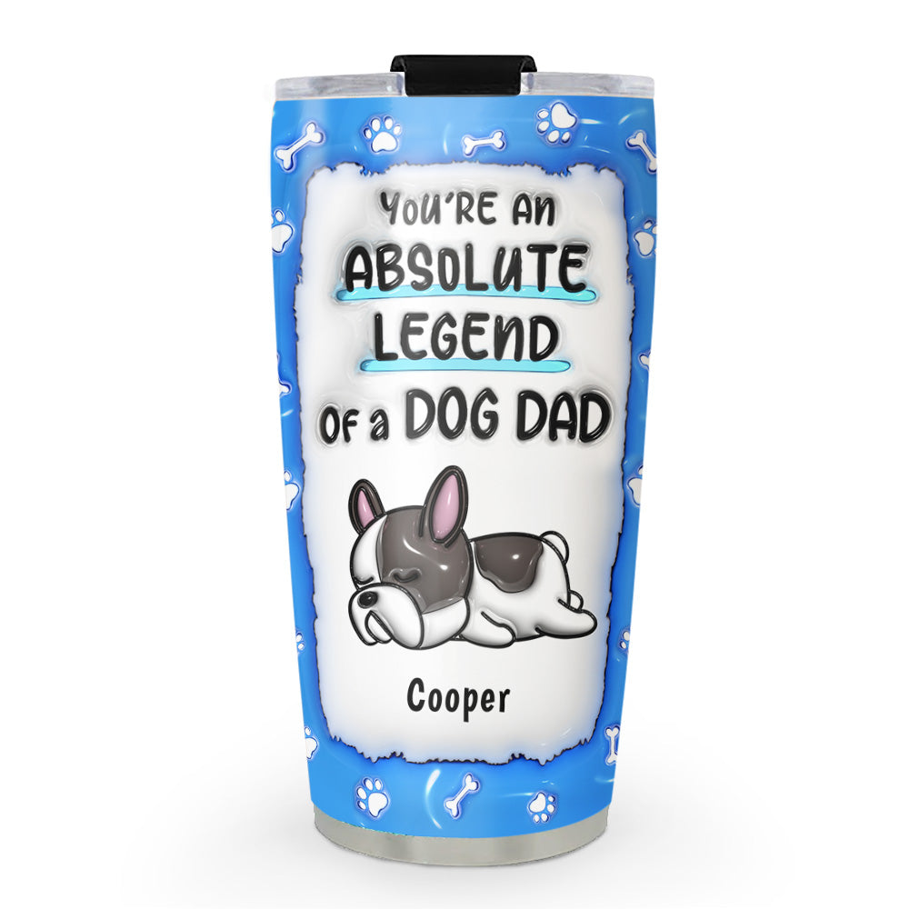 Legend Of A Dog Dad Mom - Personalized Custom 3D Inflated Effect Tumbler