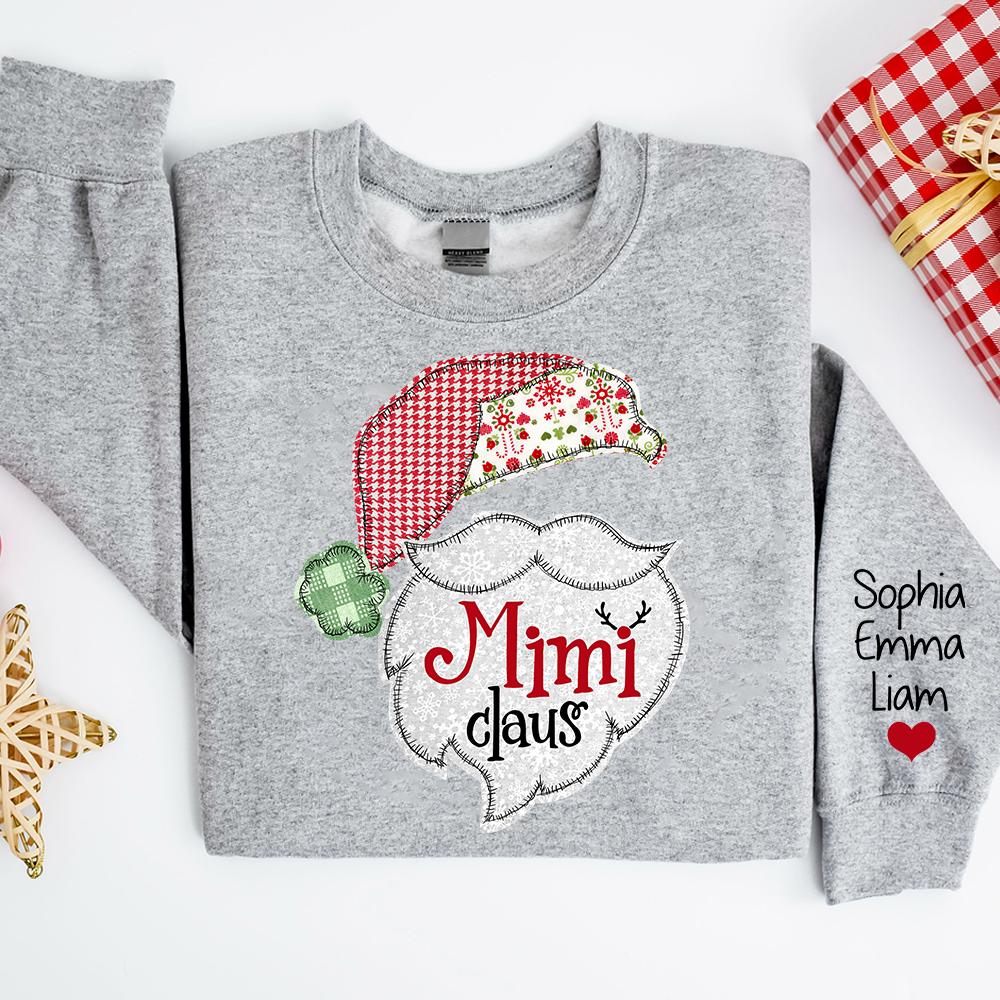 Custom Mimi Claus Christmas With Grandkids Sweatshirt