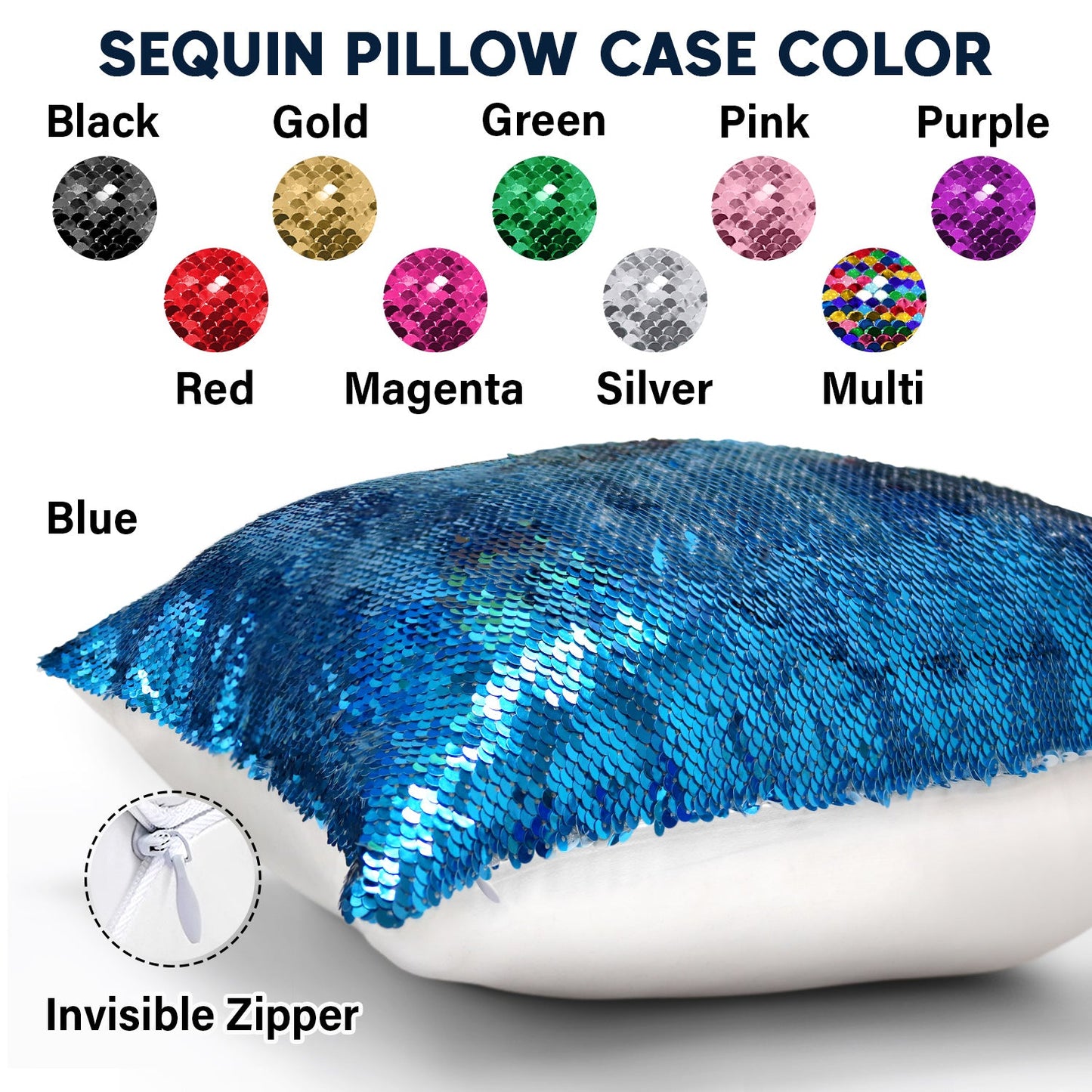 Custom Photo Together Since - Gift For Couples, Husband And Wife - Personalized Sequin Pillow, Mermaid Sequin Cushion Magic Reversible Throw Pillow