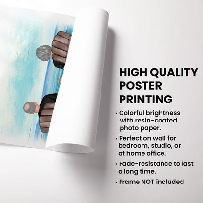 Couple Sitting on the Beach Soundwave Art Personalized Poster, Custom your Heartfelt Voice Message Just for Your Loved One, Gift for him, Gift for her