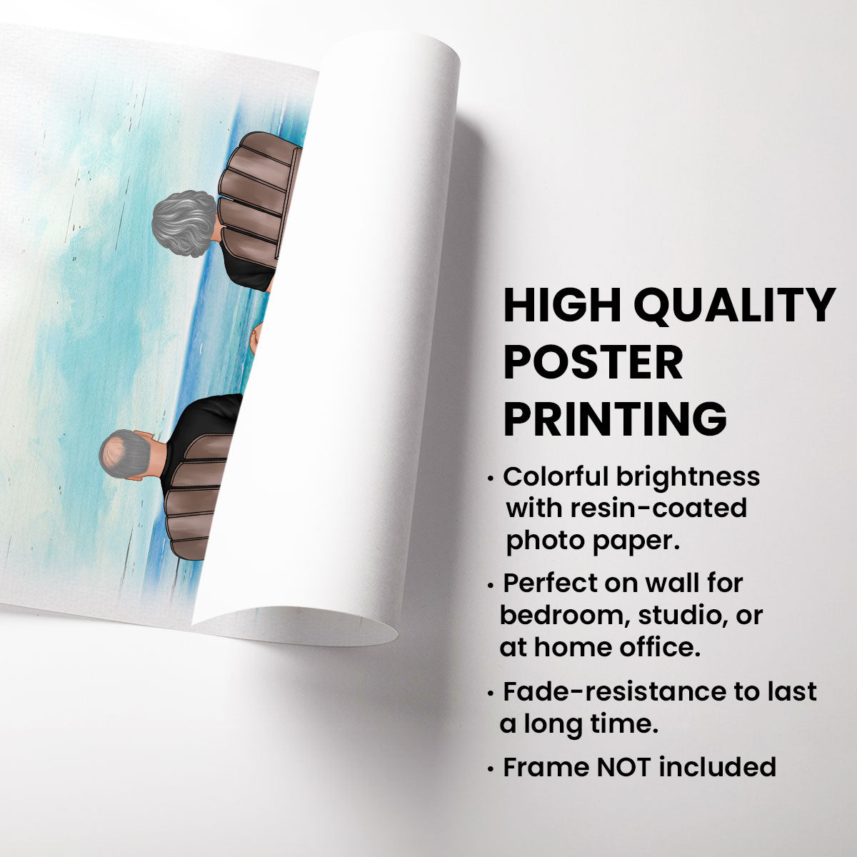 Couple Sitting on the Beach Soundwave Art Personalized Poster, Custom your Heartfelt Voice Message Just for Your Loved One, Gift for him, Gift for her