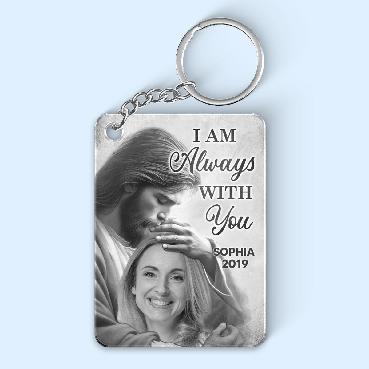 God Has You In His Arms Memorial Sympathy Gift Remembrance Keepsake Photo Inserted Personalized Acrylic Keychain