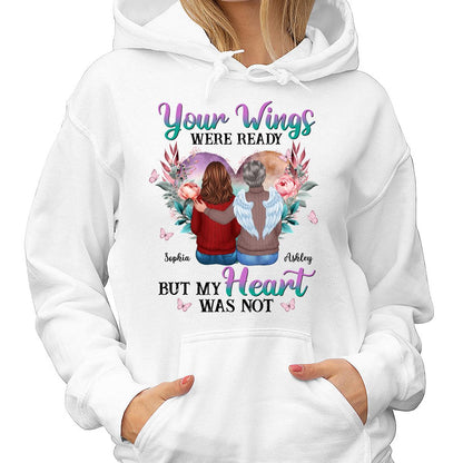 Your Wings Were Ready Heart Flowers Memorial Personalized Shirt