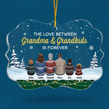 The Love Between Grandparents & Grandkids Is Forever - Personalized Custom Benelux Shaped Acrylic Christmas Ornament - Gift For Grandparents, Gift For Family, Christmas Gift